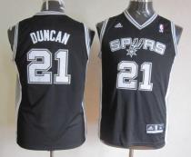 San Antonio Spurs #21 Tim Duncan Black Youth Stitched NBA Jersey