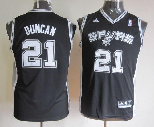 San Antonio Spurs #21 Tim Duncan Black Youth Stitched NBA Jersey