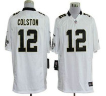 Nike Saints -12 Marques Colston White Stitched NFL Game Jersey