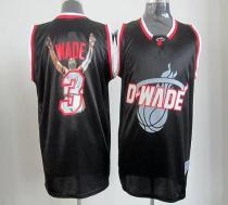 Miami Heat -3 Dwyane Wade Black Majestic Athletic Notorious Fashion Stitched NBA Jersey