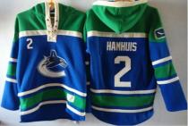 Vancouver Canucks -2 Dan Hamhuis Blue Sawyer Hooded Sweatshirt Stitched NHL Jersey