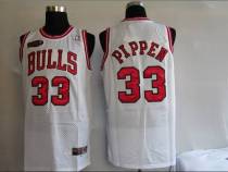 Chicago Bulls -33 Scottie Pippen Stitched White Champion Patch NBA Jersey