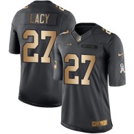 Nike Seahawks -27 Eddie Lacy Black Stitched NFL Limited Gold Salute To Service Jersey