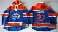 Edmonton Oilers -27 Boyd Gordon Light Blue Sawyer Hooded Sweatshirt Stitched NHL Jersey