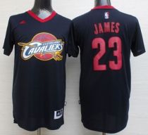 Cleveland Cavaliers -23 LeBron James Black Short Sleeve Fashion Stitched NBA Jersey