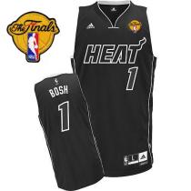 Miami Heat Finals Patch -1 Chris Bosh Black Shadow Stitched NBA Jersey