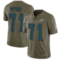 Nike Eagles -71 Jason Peters Olive Stitched NFL Limited 2017 Salute To Service Jersey
