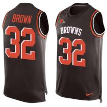 Nike Browns -32 Jim Brown Brown Team Color Stitched NFL Limited Tank Top Jersey