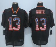 Nike Bears -13 Kevin White Black Men's Stitched NFL Elite USA Flag Fashion Jersey