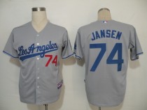 Los Angeles Dodgers -74 Kenley Jansen Grey Cool Base Stitched MLB Jersey