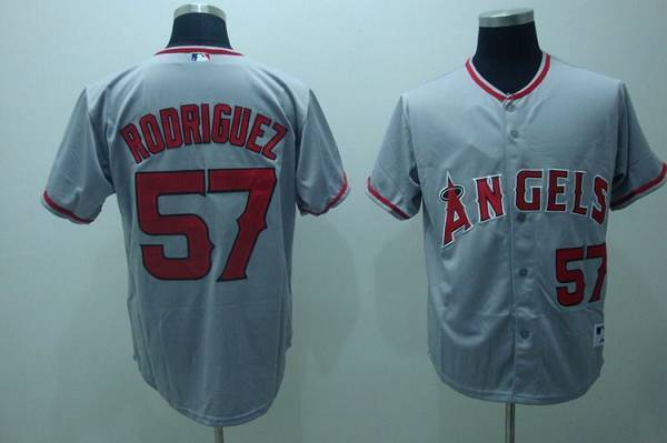 Los Angeles Angels of Anaheim -57 Francisco Rodriguez Stitched Grey MLB Jersey