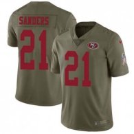 Nike 49ers -21 Deion Sanders Olive Stitched NFL Limited 2017 Salute to Service Jersey