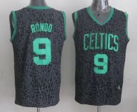 Boston Celtics -9 Rajon Rondo Black Crazy Light Stitched NBA Jersey