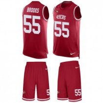 49ers #55 Ahmad Brooks Red Team Color Stitched NFL Limited Tank Top Suit Jersey