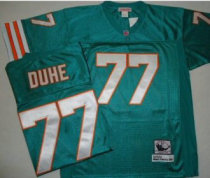Mitchell And Ness Dolphins -77 AJ Duhe Green Stitched NFL Jerseys