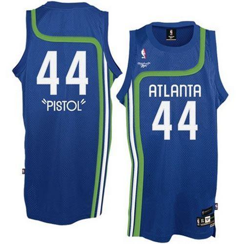 Atlanta Hawks -44 Pete Maravich Light Blue Pistol Soul Swingman Stitched NBA Jersey