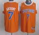 Revolution 30 New York Knicks -7 Carmelo Anthony New Orange Alternate Stitched NBA Jersey