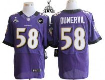 Nike Ravens -58 Elvis Dumervil Purple Team Color Super Bowl XLVII Men Stitched NFL Elite Jersey