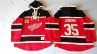 Detroit Red Wings -35 Jimmy Howard Red Sawyer Hooded Sweatshirt Stitched NHL Jersey
