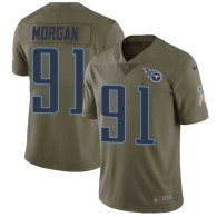 Nike Titans -91 Derrick Morgan Olive Stitched NFL Limited 2017 Salute to Service Jersey