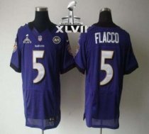 Nike Ravens -5 Joe Flacco Purple Team Color Super Bowl XLVII Stitched NFL Elite Jersey
