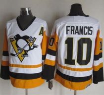 Pittsburgh Penguins -10 Ron Francis White Black CCM Throwback Stitched NHL Jersey