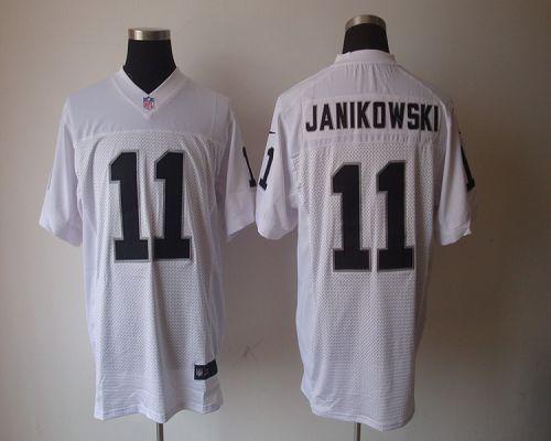 Nike Oakland Raiders #11 Sebastian Janikowski White Men's Stitched NFL Elite Jersey