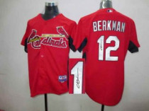 MLB St Louis Cardinals #12 Lance Berkman Stitched Red Autographed Jersey