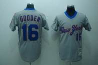 Mitchell and Ness New York Mets -16 Dwight Gooden Stitched Grey Throwback MLB Jersey