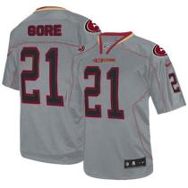 Nike San Francisco 49ers -21 Frank Gore Lights Out Grey Mens Stitched NFL Elite Jersey