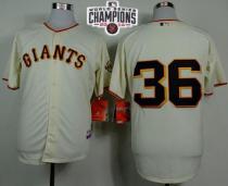San Francisco Giants #36 Gaylord Perry Cream Home Cool Base W 2014 World Series Champions Stitched M
