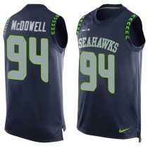 Nike Seahawks -94 Malik McDowell Steel Blue Team Color Stitched NFL Limited Tank Top Jersey