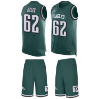 Eagles -62 Jason Kelce Midnight Green Team Color Stitched NFL Limited Tank Top Suit Jersey