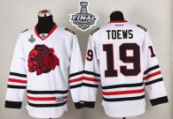 Chicago Blackhawks -19 Jonathan Toews White Red Skull 2015 Stanley Cup Stitched NHL Jersey