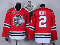 Chicago Blackhawks -2 Duncan Keith Red White Skull 2015 Stanley Cup Stitched NHL Jersey