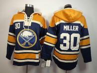 Buffalo Sabres -30 Ryan Miller Navy Blue Sawyer Hooded Sweatshirt Stitched NHL Jersey