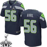 Nike Seattle Seahawks #56 Cliff Avril Steel Blue Team Color Super Bowl XLIX Men's Stitched NFL Elite