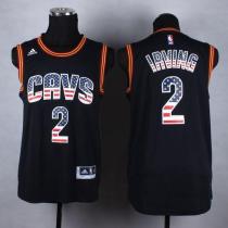 Cleveland Cavaliers -2 Kyrie Irving Black USA Flag Fashion Stitched NBA Jersey