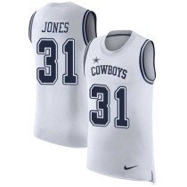 Nike Cowboys -31 Byron Jones White Stitched NFL Limited Rush Tank Top Jersey