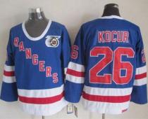 New York Rangers -26 Joe Kocur Blue CCM 75TH Stitched NHL Jersey