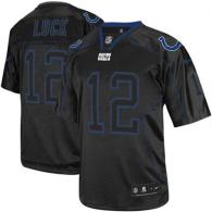 Nike Indianapolis Colts #12 Andrew Luck Lights Out Black Men's Stitched NFL Elite Jersey