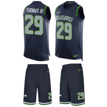 Seahawks -29 Earl Thomas III Steel Blue Team Color Stitched NFL Limited Tank Top Suit Jersey