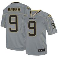 Nike New Orleans Saints #9 Drew Brees Lights Out Grey Men's Stitched NFL Elite Jersey