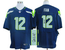 Nike NFL Seattle Seahawks #12 Fan Blue Men‘s Stitched Elite Autographed Jersey