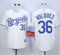 Kansas City Royals -36 Edinson Volquez White Cool Base Stitched MLB Jersey