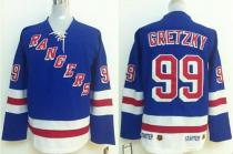 New York Rangers -99 Wayne Gretzky Blue Stitched NHL Jersey