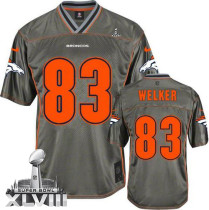Nike Denver Broncos #83 Wes Welker Grey Super Bowl XLVIII Men's Stitched NFL Elite Vapor Jersey