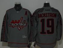 Washington Capitals -19 Nicklas Backstrom Charcoal Cross Check Fashion Stitched NHL Jersey