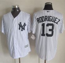 New York Yankees -13 Alex Rodriguez White Strip New Cool Base Stitched MLB Jersey