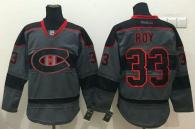 Montreal Canadiens -33 Patrick Roy Charcoal Cross Check Fashion Stitched NHL Jersey